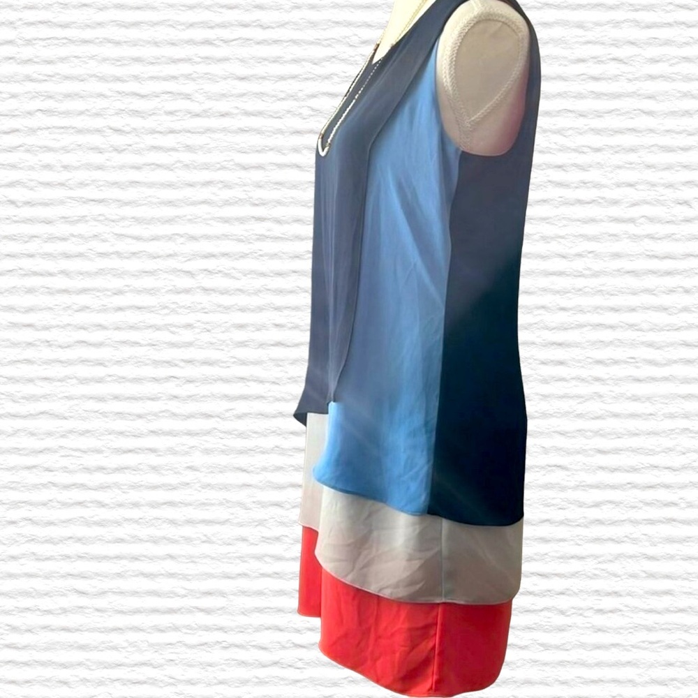 Bcbgmaxazria Color Block Layered Sheath Dress Siz… - image 3